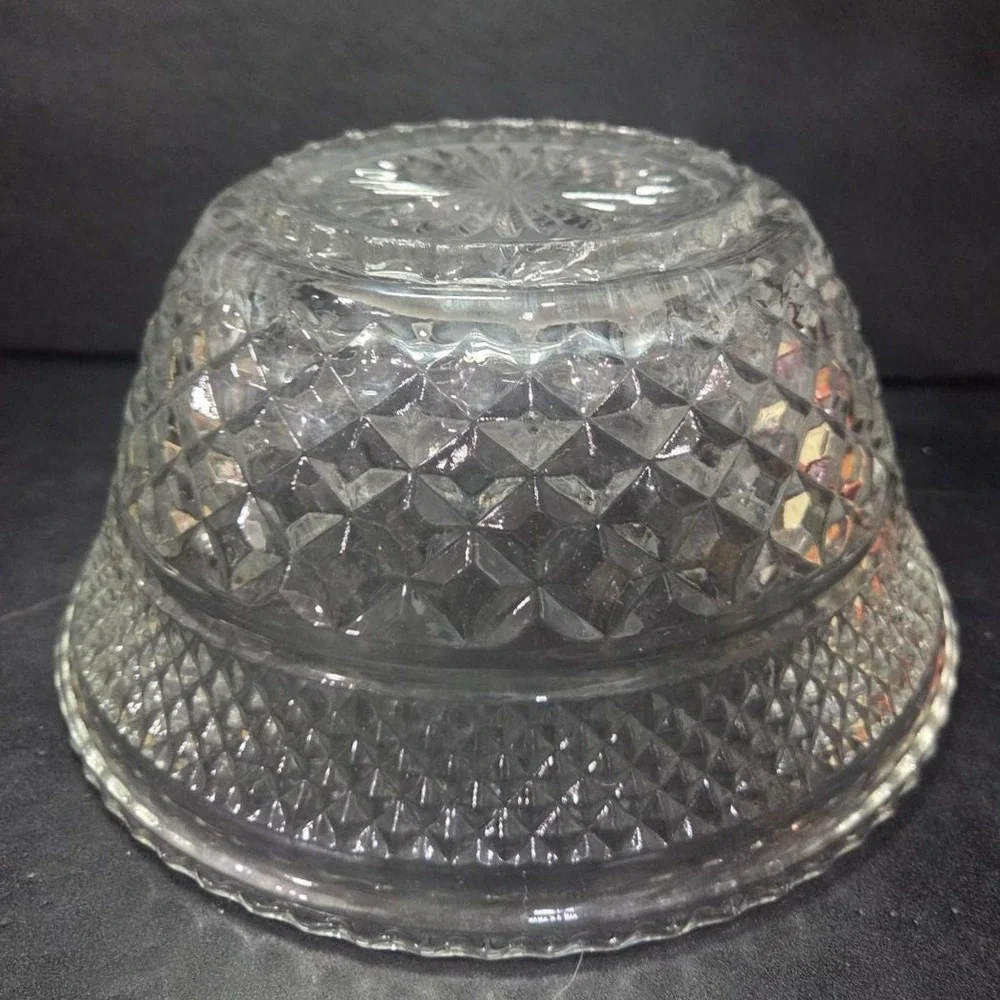 Anchor Hocking Wexford Serving Bowl, Vintage Clear Glassware, Table‎ Centerpiece